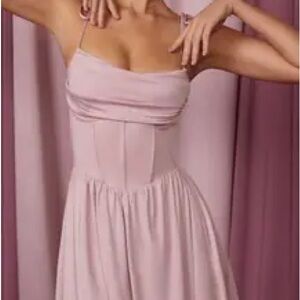 Oh Polly Cowl Neck A Line mini dress in mauve (Size 8)